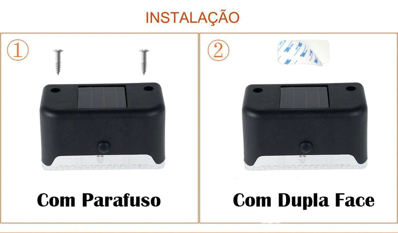 Kit Iluminação Solar Deck Escadas Muro Corrimão [Instalação Fácil]